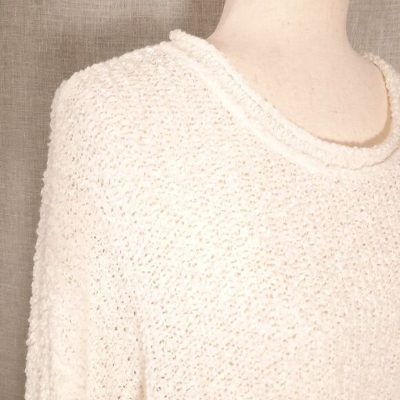 Versona Sheer Sweater Size X-Large Lacey Pullover Open Knit Layering Cream - Picture 4 of 16